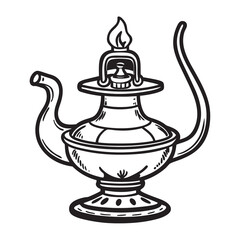 oil lamp isolated on white