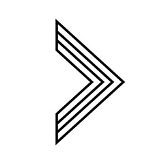 Unique and simple arrow icon. Modern charts and info-graphic elements.