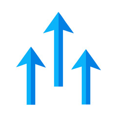 blue arrows on white background