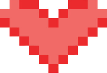 Pixel Love Heart Icon Vector, Pixel art emoji Heart white and red
