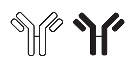 Obraz premium Antibody icon . Vector illustration with stroke and fill on a white&nbsp;background.
