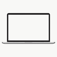 Laptop Mockup, Notebook Computer with Empty Screen, Technology Device.