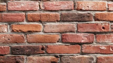 Obraz premium red Brick wall construction with neatly arranged masonry tools, showcasing craftsmanship and precision in texture.