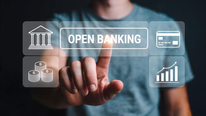 Cutting edge open banking tech interface modern finance future online