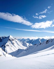 Snowy mountain range under a clear sky