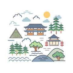 winter landscape with house