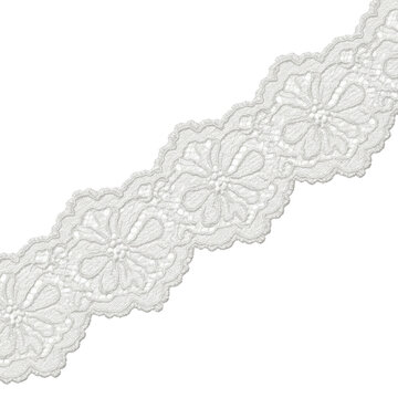White lace trim scallop