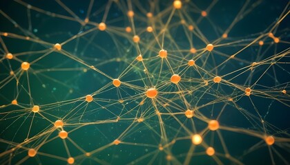 Intricate network of spheres and connecting lines, showcasing data and complex relationships.