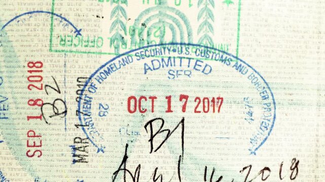 collection of passport stamps and visas 