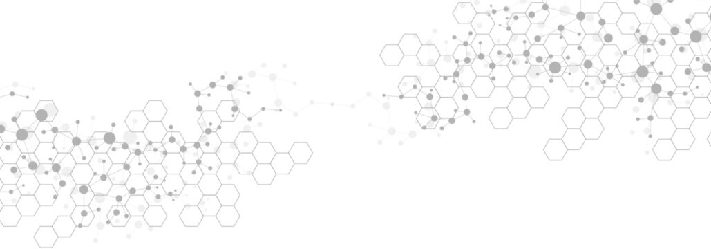 Structure molecule and communication Dna, atom, neurons. Science concept for your design. Connected lines with dots. Medical, technology, chemistry, science background. illustration.