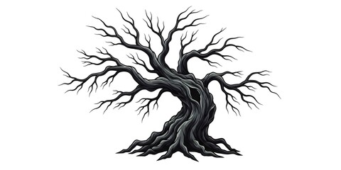 Obraz premium Spooky Black Tree with Twisted Branches
