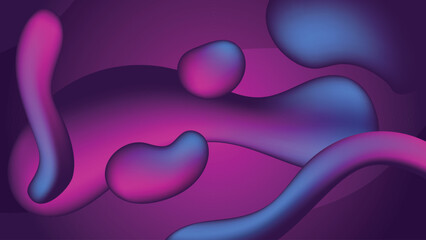 Fluid gradient, retro futuristic theme design with glow and three-dimensional abstract volume shapes for web design, app, banner, interface.