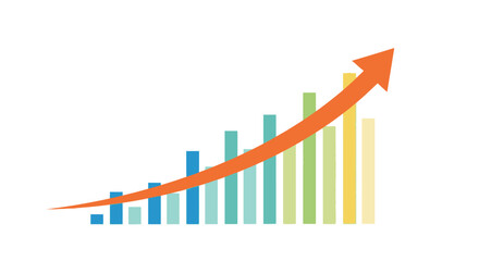 Growth chart business success rising arrow illustration
