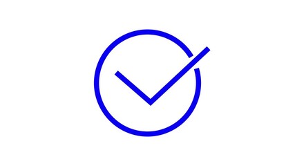check mark sign with alpha channel, displayed on a black background.This animation emphasizes confirmation and approval with a clear,vibrant visual. or the right choice dynamically.