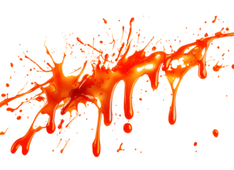 Vibrant Fiery Liquid Splash with Geometric isolated on a transparent background