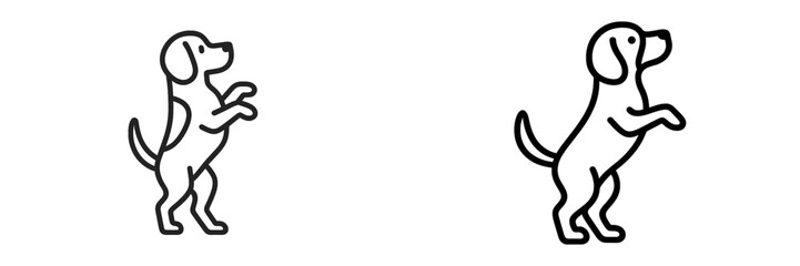 Playful dogs standing on hind legs in a fun and engaging illustration suitable for children's materials or pet-related content