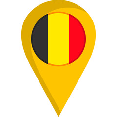 Fototapeta premium Belgium Flag Location Pin Icon