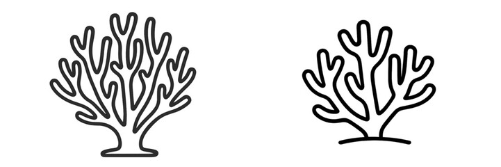 Obraz premium Unique coral designs showcasing different styles and shapes in minimalistic line art