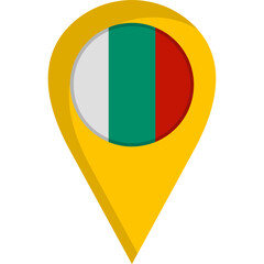 Fototapeta premium Bulgaria Flag Location Pin Icon