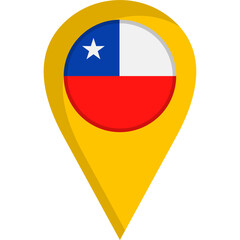 Chile Flag Location Pin Icon