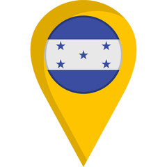 Fototapeta premium Honduras Flag Location Pin Icon