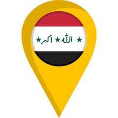 Iraq Flag Location Pin Icon