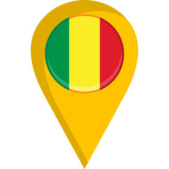 Fototapeta premium Mali Flag Location Pin Icon