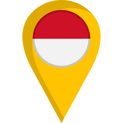 Monaco Flag Location Pin Icon