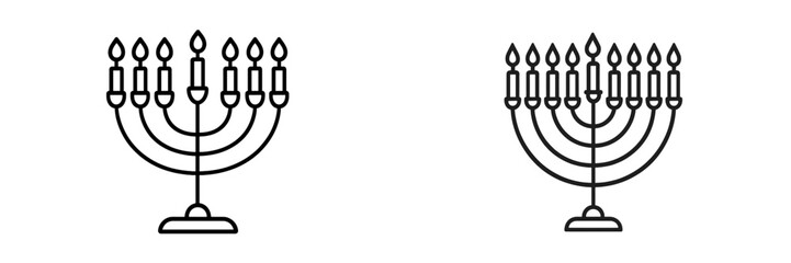 Obraz premium Menorah illustrations side by side showcasing traditional Jewish symbol during Hanukkah celebration