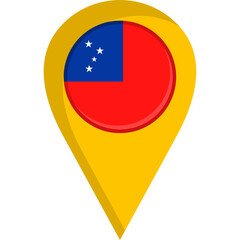 Obraz premium Samoa Flag Location Pin Icon