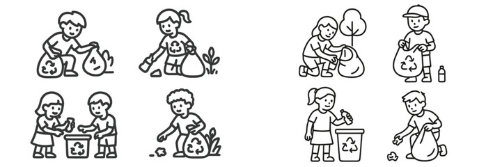 Kids participating in community cleanup activities to promote environmental awareness and sustainability efforts