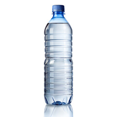 Transparent plastic water bottle isolated on transparent background