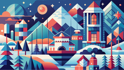 Obraz premium abstract background with colorful houses