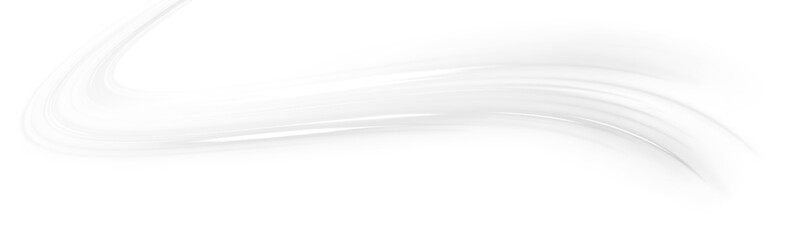 Realistic set of snow storm or wind swirls isolated on transparent background. Curved bright speed line swirls. Christmas effect of a cold blizzard. Vector PNG.