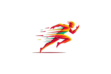 Obraz premium Abstract running figure illustration