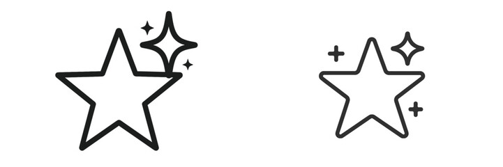 Two vector star icons showcase distinct sparkling design elements