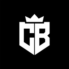 CB Vector image of a shield with a sharp geometric style and a pointed crown