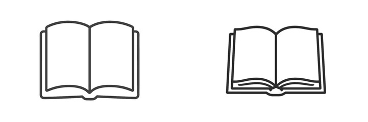 Two open books are depicted in a vector illustration