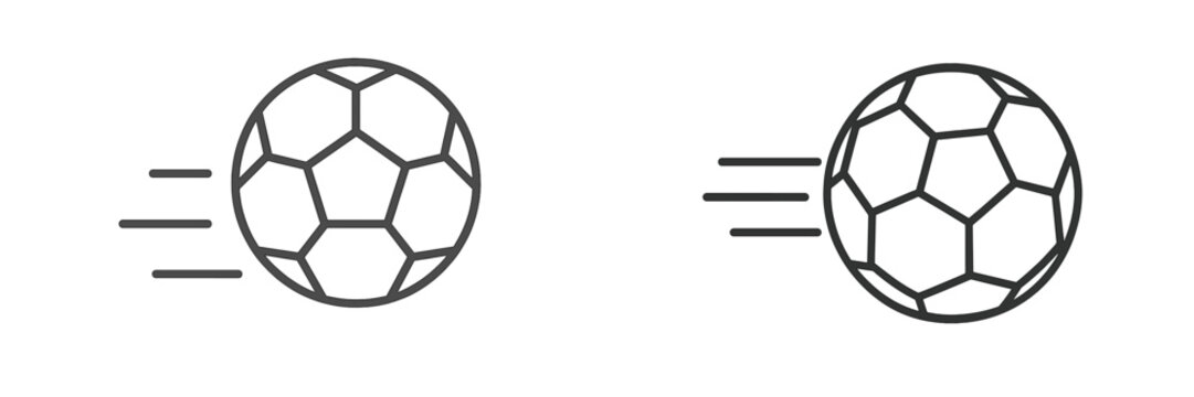 Soccer ball vector illustration showing motion in black and white