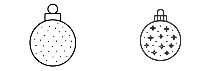 Obraz premium Black and white vector illustration of Christmas ornaments