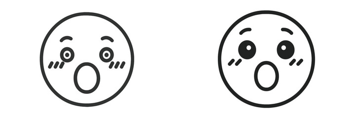 Fototapeta premium Two surprised faces showcasing different expressions in vector art