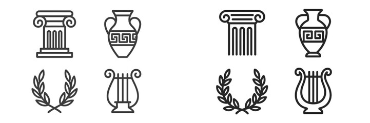 Classic Greek symbols for art and architecture in vector format