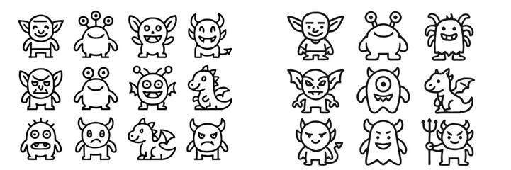 Cute and playful monster vector illustration collection for kids