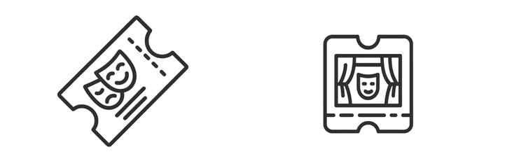 Creative vector illustration of theater ticket and performance scene