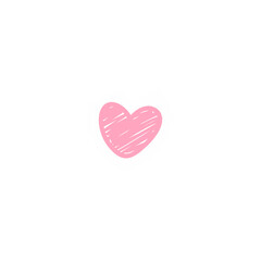 Cute Heart Shape Paper Cut. Heart shape doodle. Vector illustration.