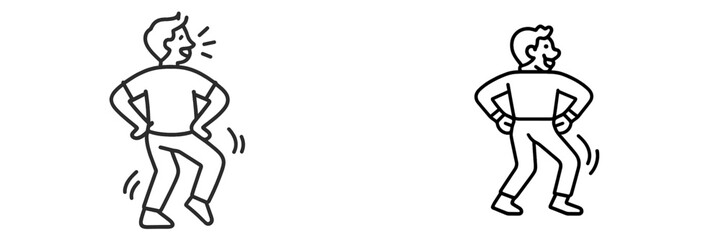 Dancing figures expressing joy and movement in vector illustration