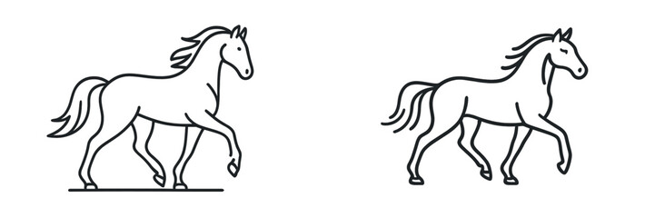 Elegant horse illustrations in a minimalist style