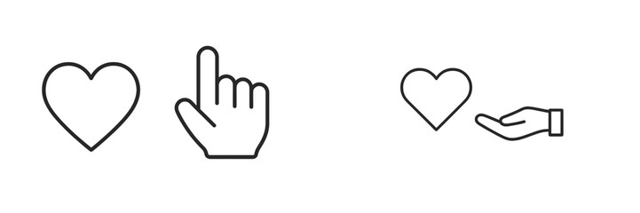 Obraz premium Creative vector illustration of hearts and hand gestures for love