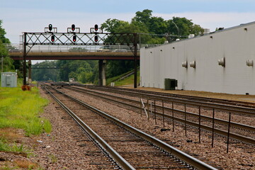 railroad tracks in the countryside