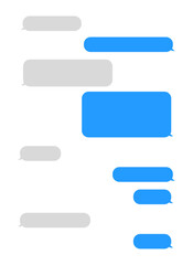 Obraz premium Template of blue and gray message bubbles.